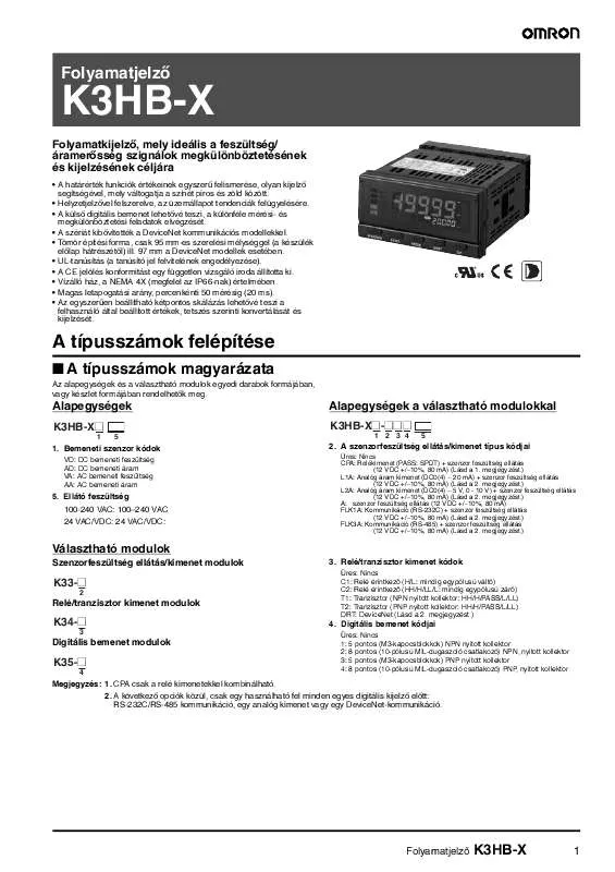 Mode d'emploi OMRON K3HB-X