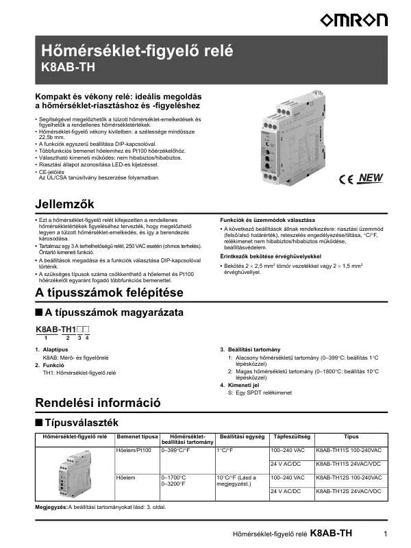 Mode d'emploi OMRON K8AB-TH