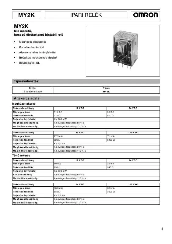 Mode d'emploi OMRON MY2K