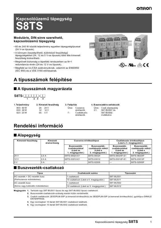 Mode d'emploi OMRON S8TS