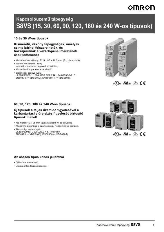 Mode d'emploi OMRON S8VS