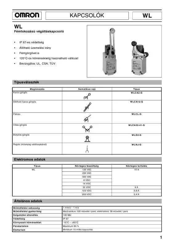 Mode d'emploi OMRON WL