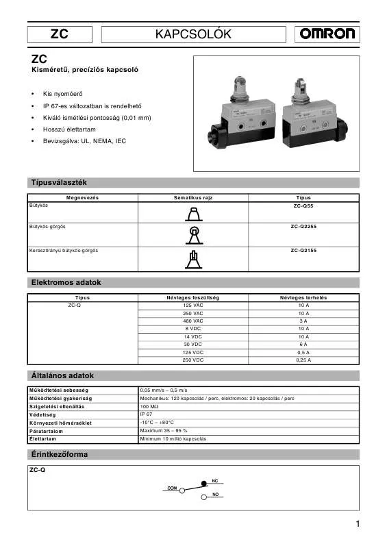 Mode d'emploi OMRON ZC