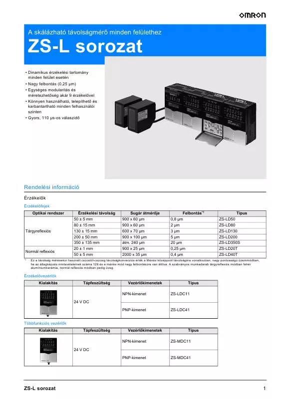 Mode d'emploi OMRON ZS-L