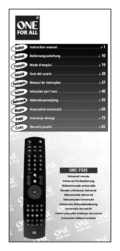 Mode d'emploi ONEFORALL URC 7525