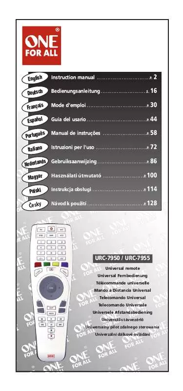 Mode d'emploi ONEFORALL URC 7950