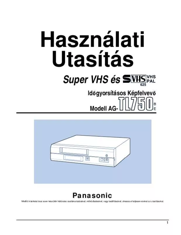 Mode d'emploi PANASONIC AG-TL750