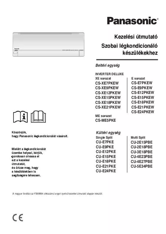 Mode d'emploi PANASONIC CS-E21PKEW