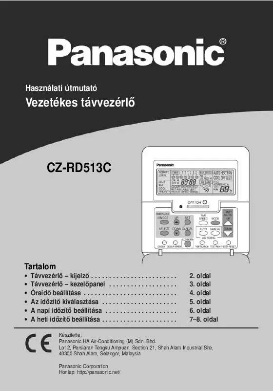 Mode d'emploi PANASONIC CZ-RD513C