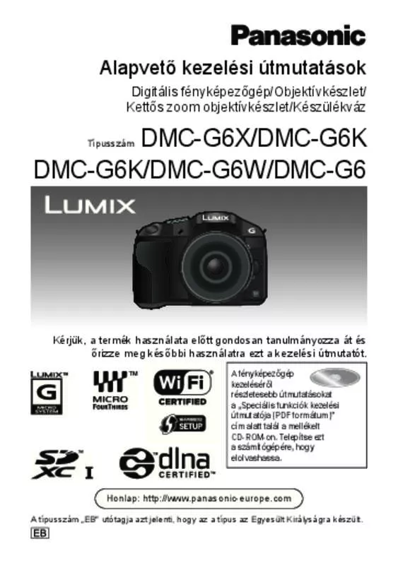 Mode d'emploi PANASONIC LUMIX DMC-G6WEG