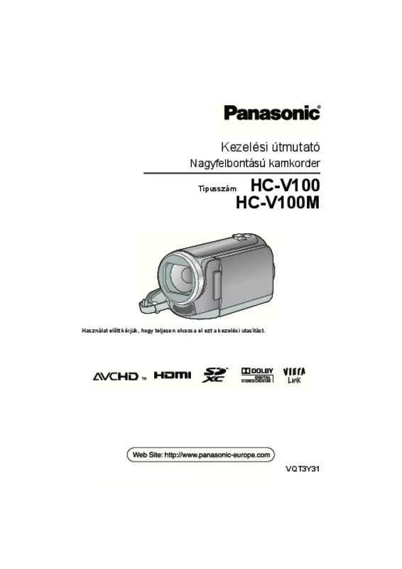 Mode d'emploi PANASONIC HC-V100EP