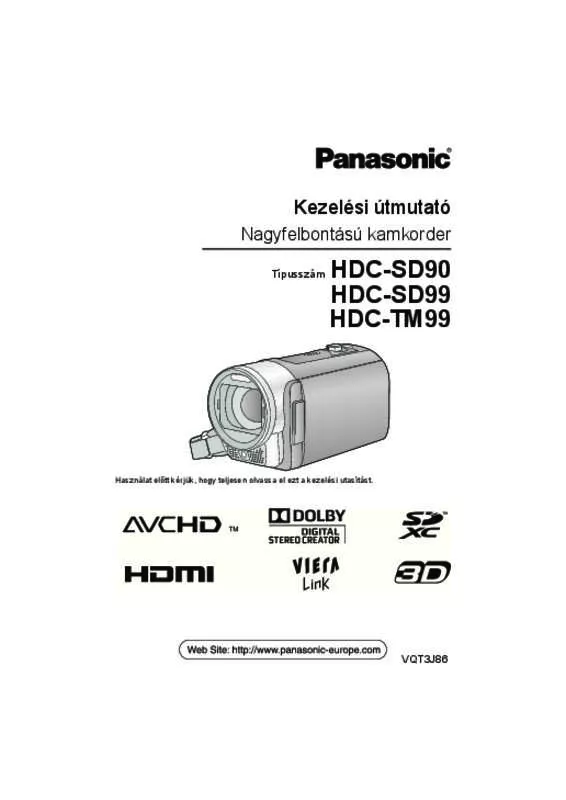 Mode d'emploi PANASONIC HDC-SD99EC