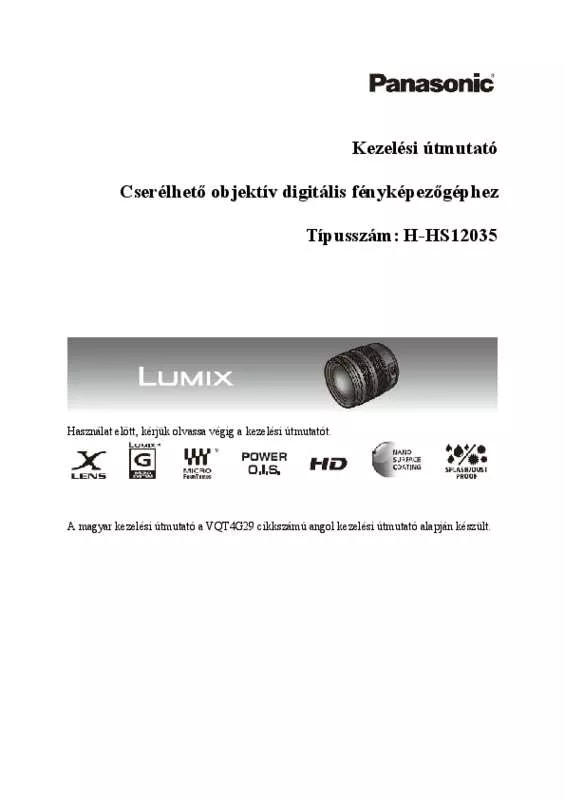 Mode d'emploi PANASONIC H-HS12035E