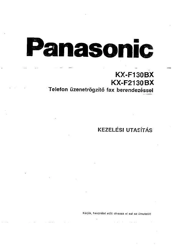 Mode d'emploi PANASONIC KX-F2130