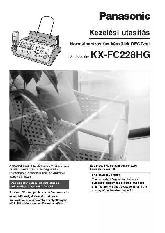 Mode d'emploi PANASONIC KX-FC228HG