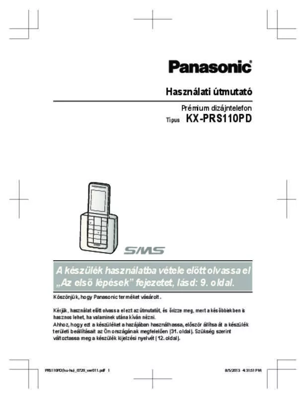Mode d'emploi PANASONIC KX-PRS110PD