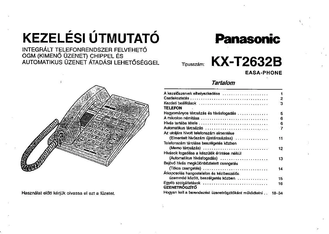 Mode d'emploi PANASONIC KX-T2632B