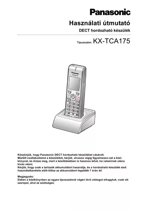 Mode d'emploi PANASONIC KX-TCA175CE