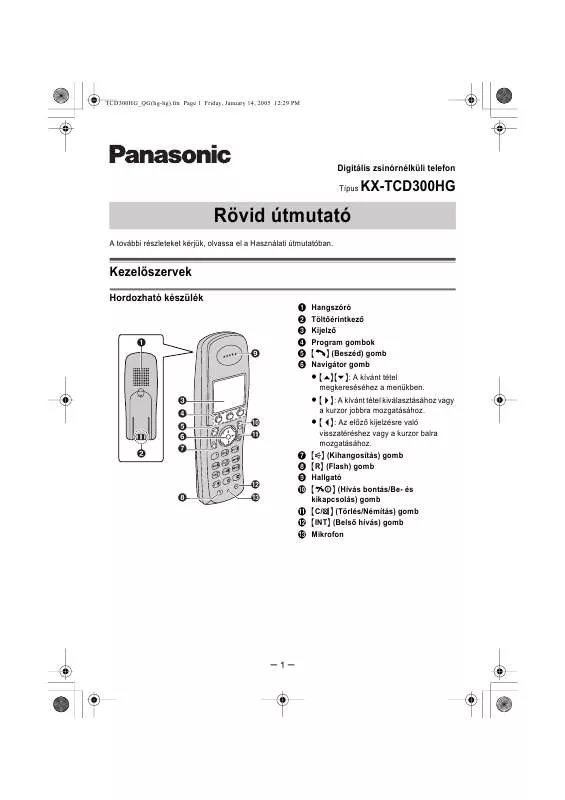 Mode d'emploi PANASONIC KX-TCD300