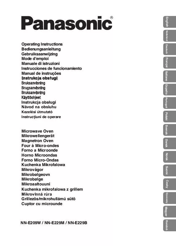 Mode d'emploi PANASONIC NNE229MMWPG