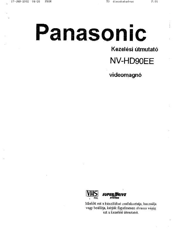 Mode d'emploi PANASONIC NV-HD90EE