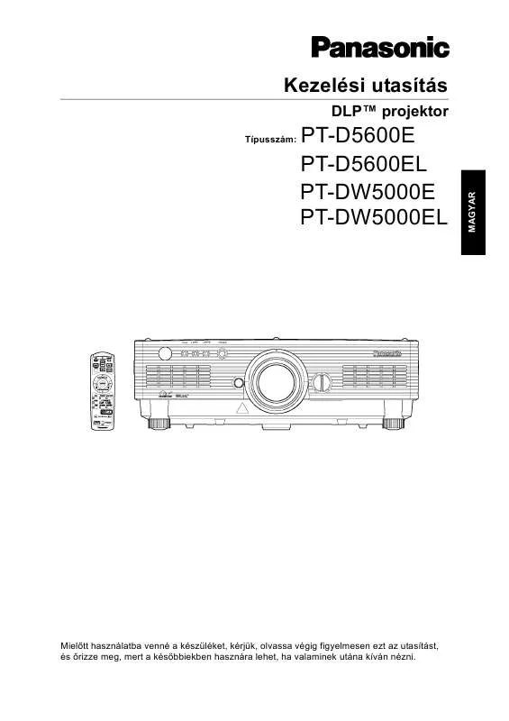 Mode d'emploi PANASONIC PT-DW5000