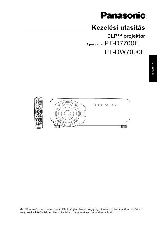 Mode d'emploi PANASONIC PT-DW7000E