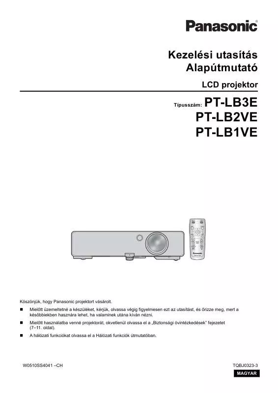 Mode d'emploi PANASONIC PT-LB2VE