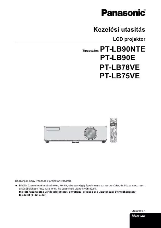 Mode d'emploi PANASONIC PT-LB78VE