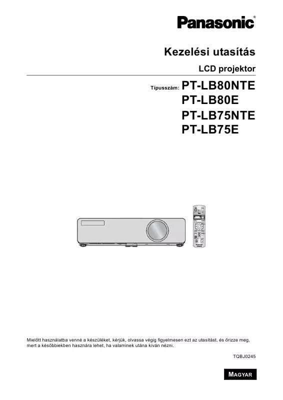 Mode d'emploi PANASONIC PT-LB80E