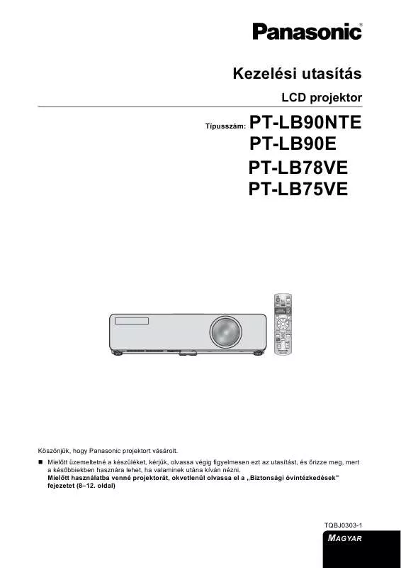 Mode d'emploi PANASONIC PT-LB90E