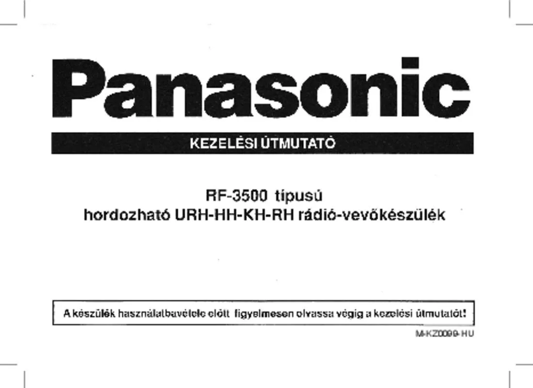 Mode d'emploi PANASONIC RF3500E
