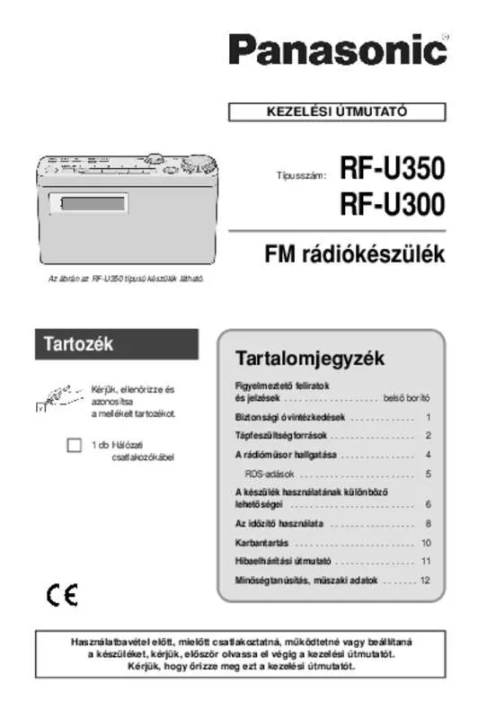 Mode d'emploi PANASONIC RF-U300