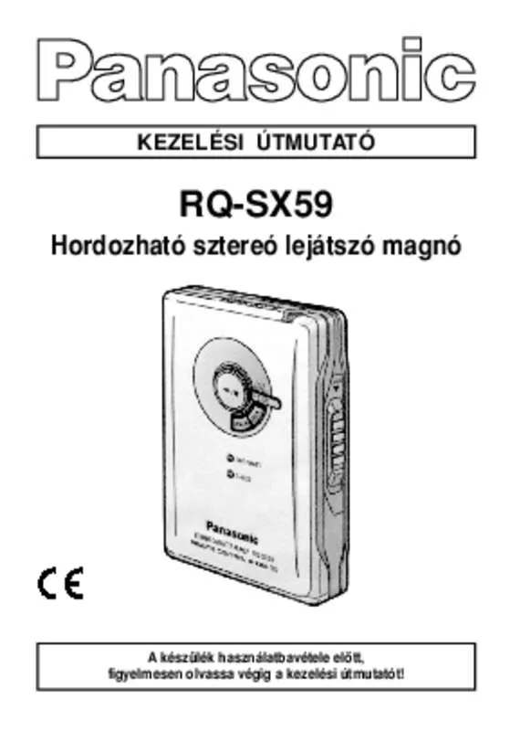 Mode d'emploi PANASONIC RQ-SX59