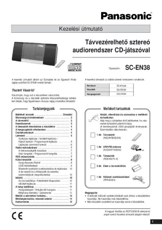 Mode d'emploi PANASONIC SC-EN38