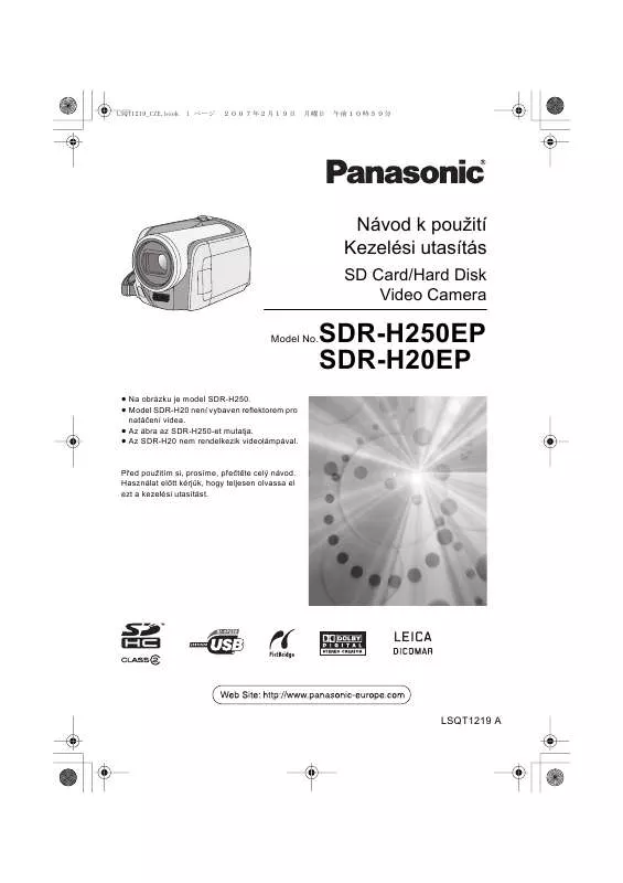 Mode d'emploi PANASONIC SDR-H250E