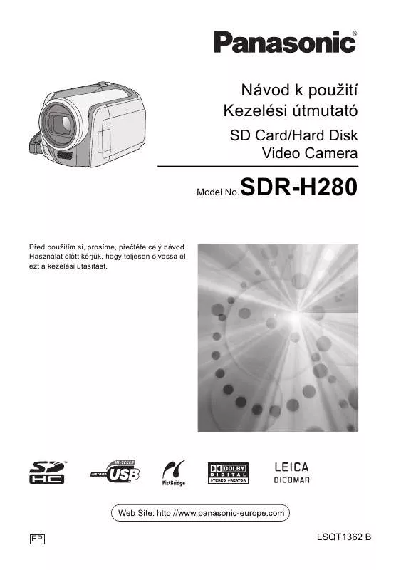 Mode d'emploi PANASONIC SDR-H280