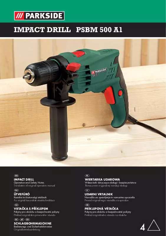 Mode d'emploi PARKSIDE PSBM 500 A1 IMPACT DRILL