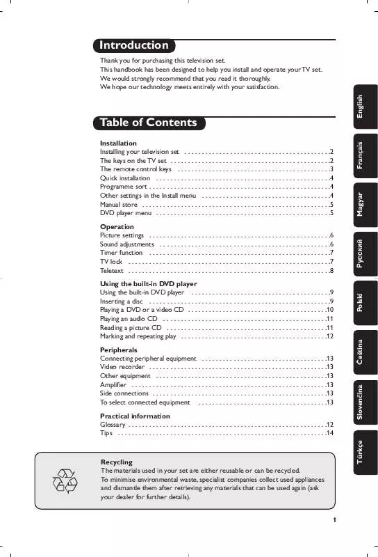 Mode d'emploi PHILIPS 14PT6107