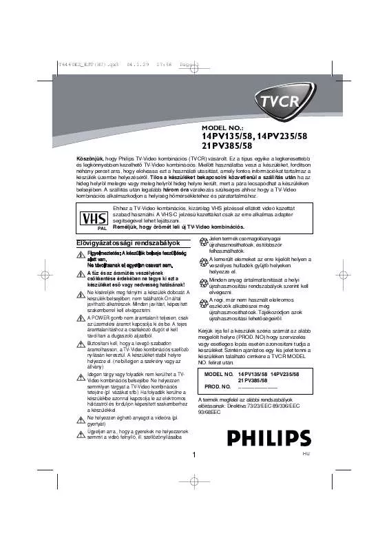 Mode d'emploi PHILIPS 14PV135