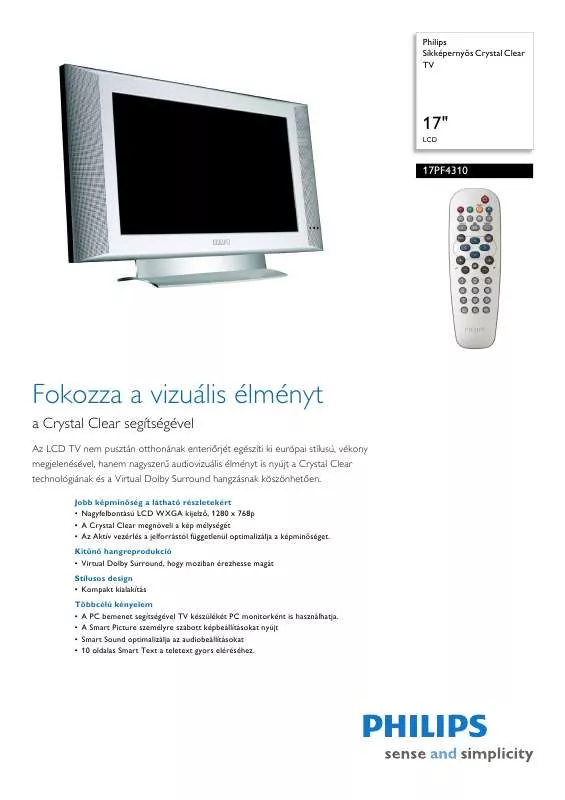 Mode d'emploi PHILIPS 17PF4310