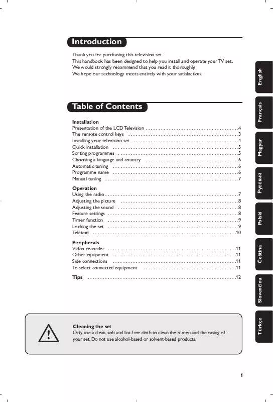 Mode d'emploi PHILIPS 20PF7835