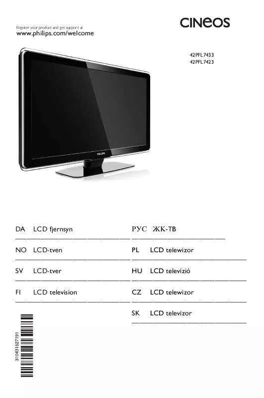 Mode d'emploi PHILIPS 42PFL7423D