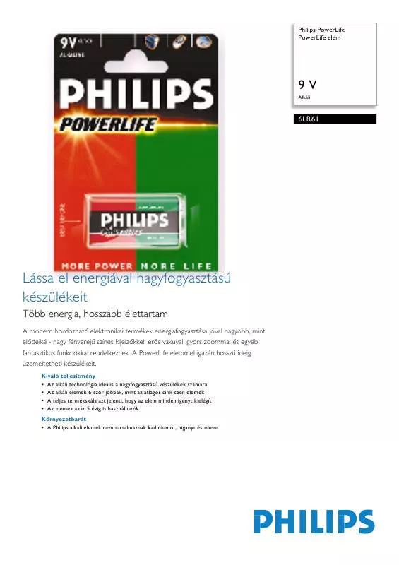 Mode d'emploi PHILIPS 6LR61