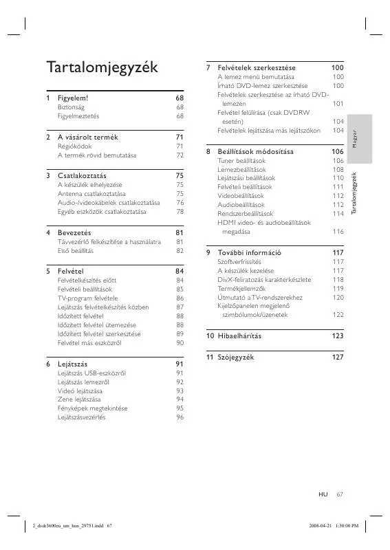 Mode d'emploi PHILIPS DVDR3600