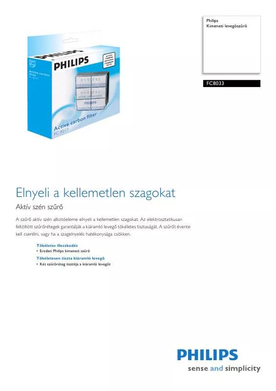 Mode d'emploi PHILIPS FC 8033