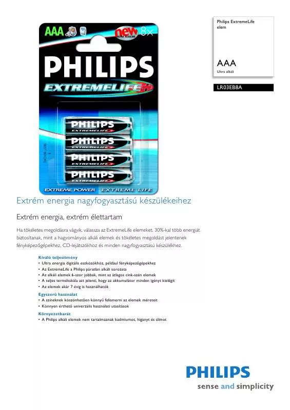 Mode d'emploi PHILIPS LR03EB8A