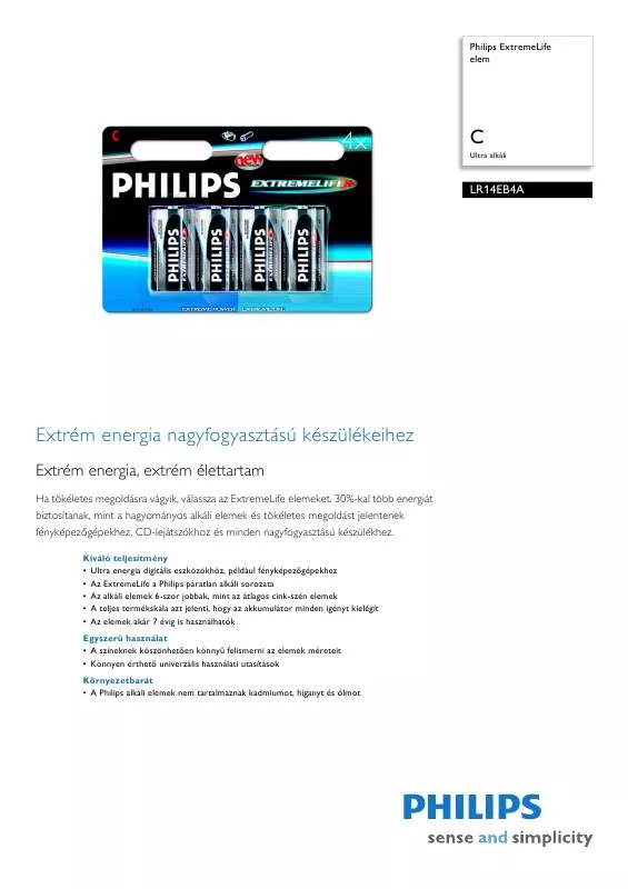 Mode d'emploi PHILIPS LR14EB4A