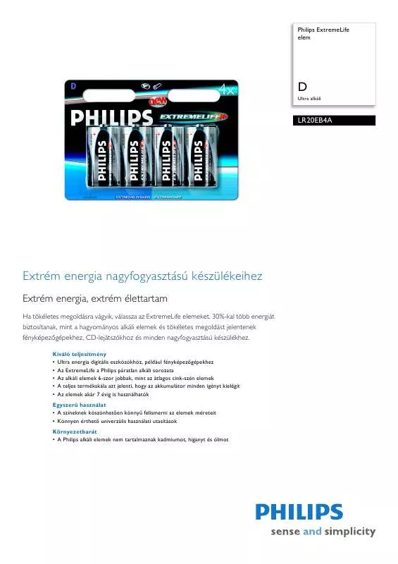 Mode d'emploi PHILIPS LR20EB4A