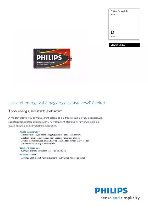 Mode d'emploi PHILIPS LR20PS12C